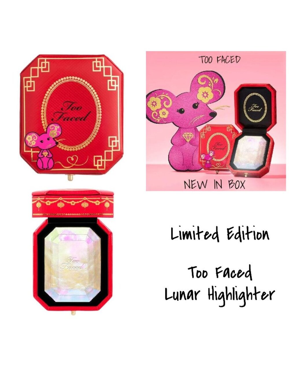 Too Faced Lunar Highlighter Limited Edition New Year Diamond Light New In Box